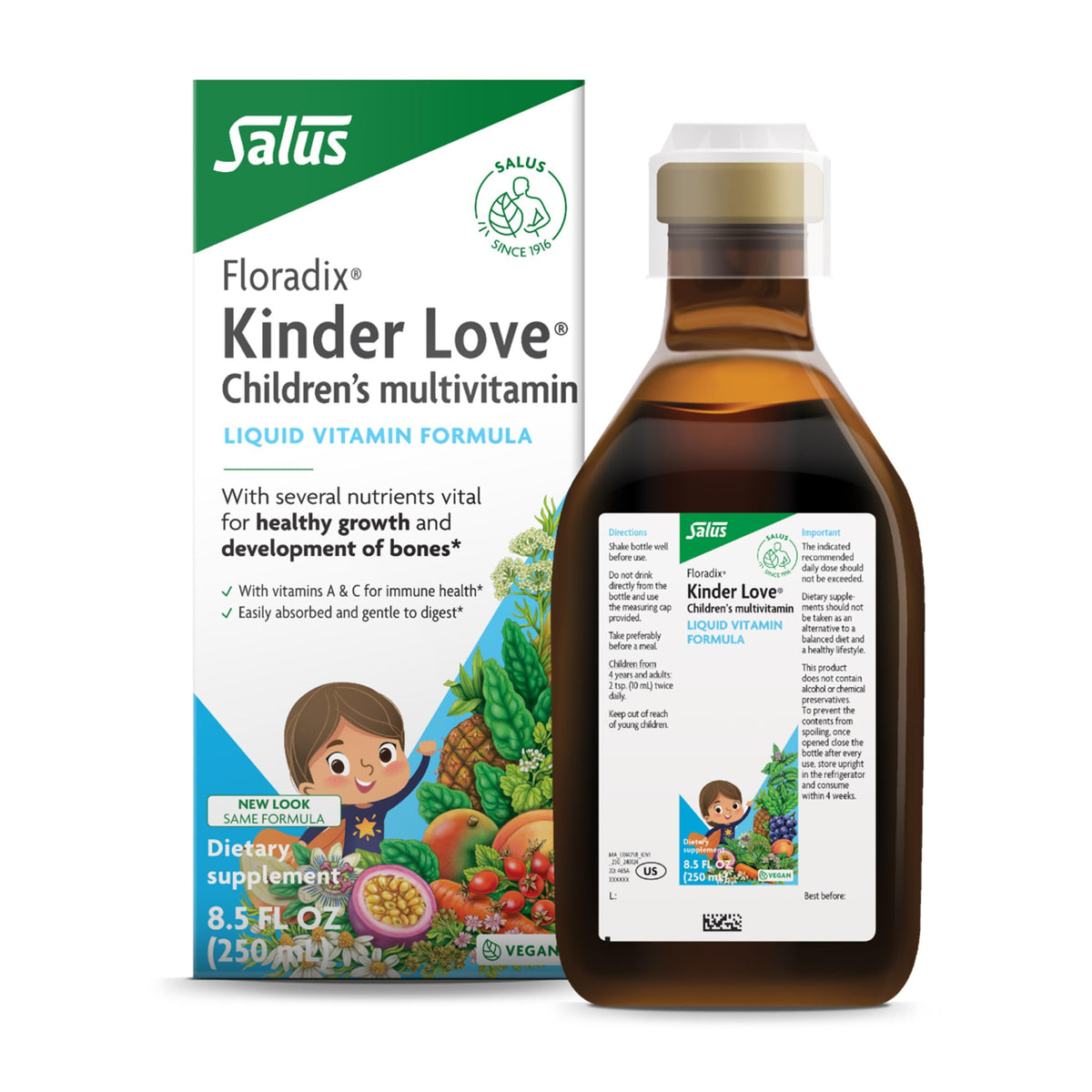 Floradix Kinder Love Children's Multivitamin, Herbal Supplement