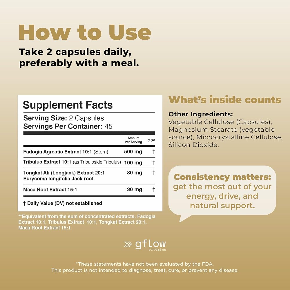 gflow vitamins Tongkat Ali Extra Strength - 90 Capsules - image 7