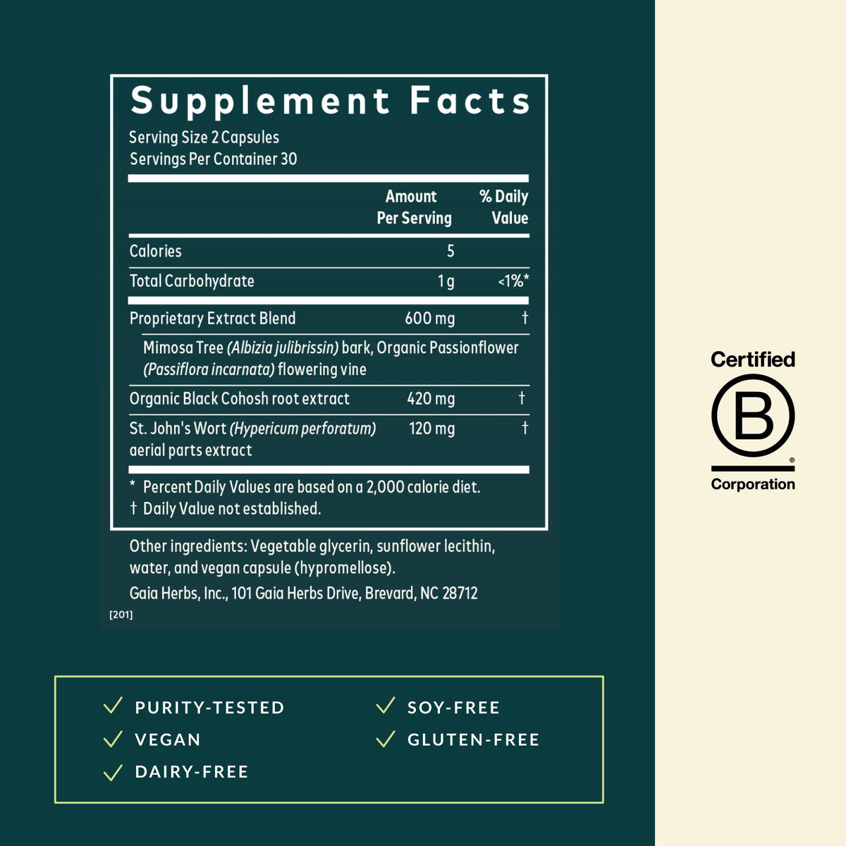 Gaia Herbs Menopause Support Nighttime - 60 Vegan Capsules - image 3