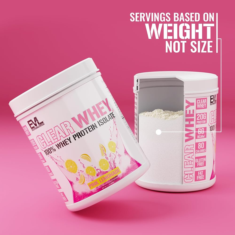 Evlution Clear Whey Protein Isolate Powder - Pink Lemonade - 17.6 oz - image 3