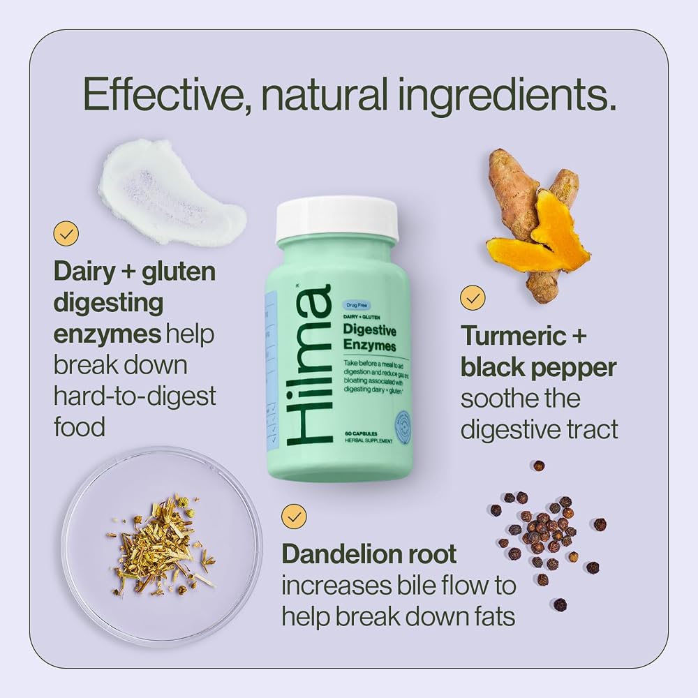Hilma Dairy and Gluten Digestive Enzymes - 60 Vegan Capsules - image 4