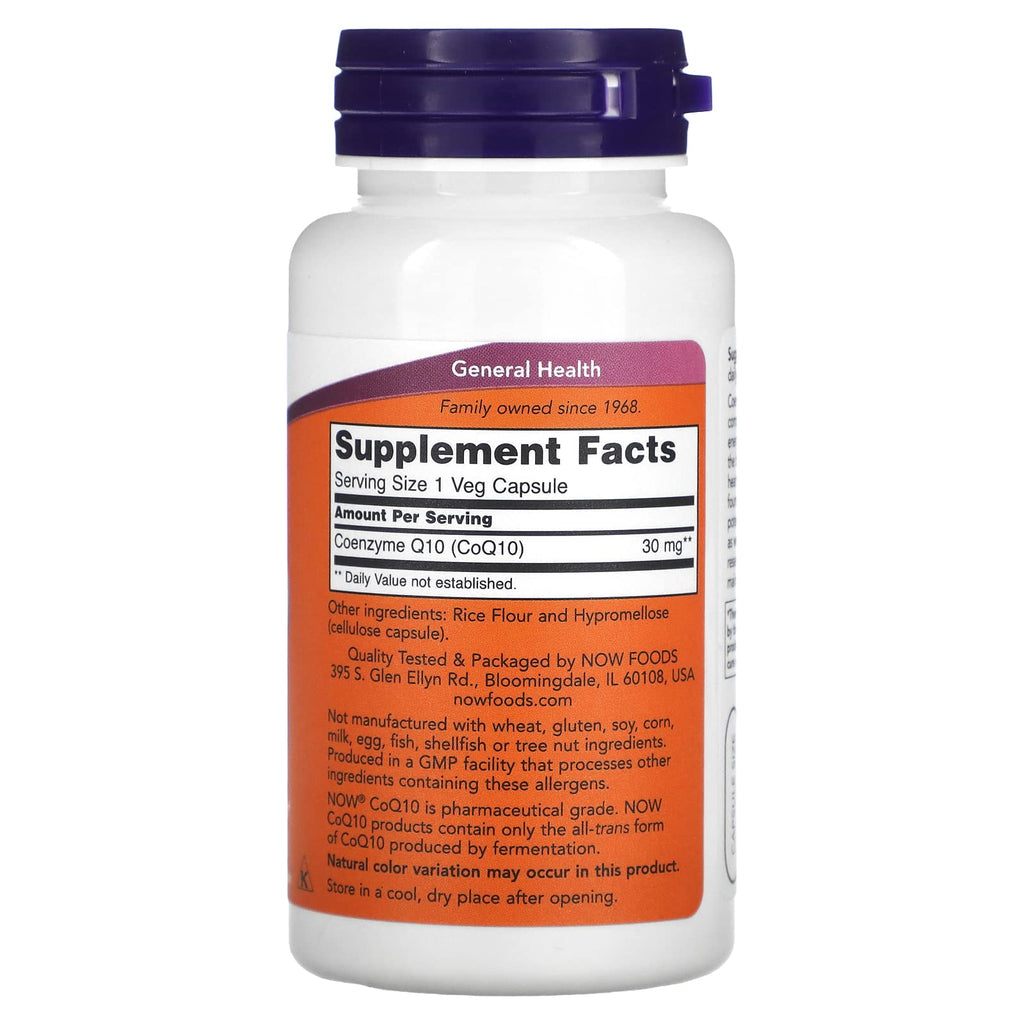 Now Foods Co Q10 30mg - 60 Vegetarian Capsules - image 2