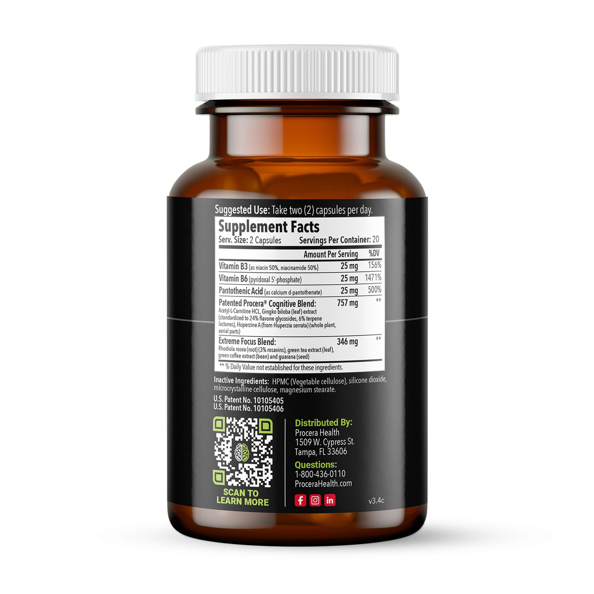 Procera XTF Cognitive Function Supplement - 40 Capsules - image 3