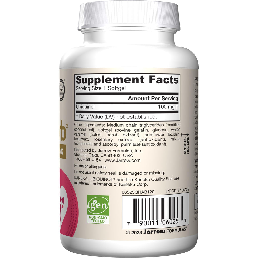 Jarrow Formulas QH-Absorb Ubiquinol 100 mg - 120 Softgels - image 10