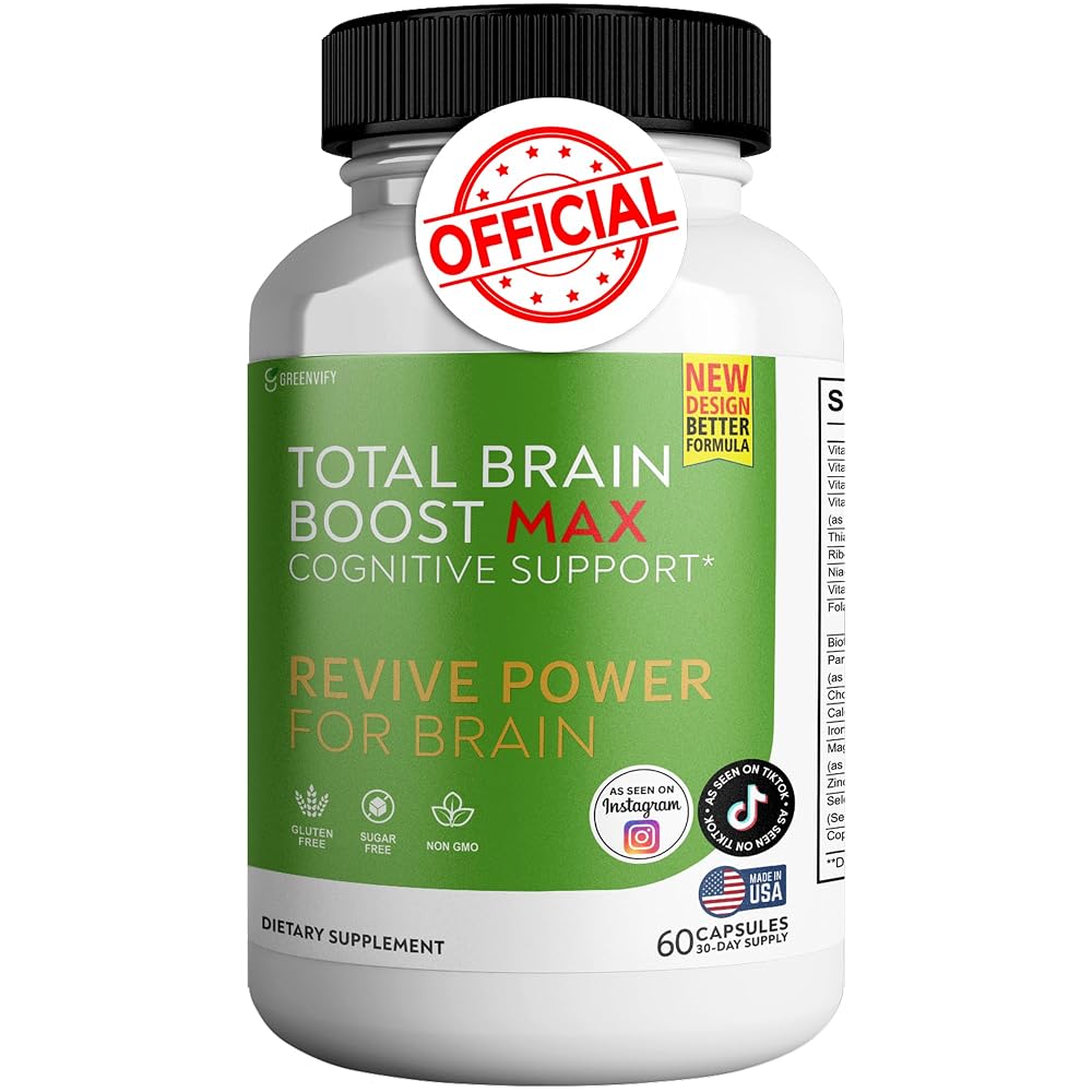 GREENVIFY Total Brain Boost Nootropic for Focus - 60 Capsules