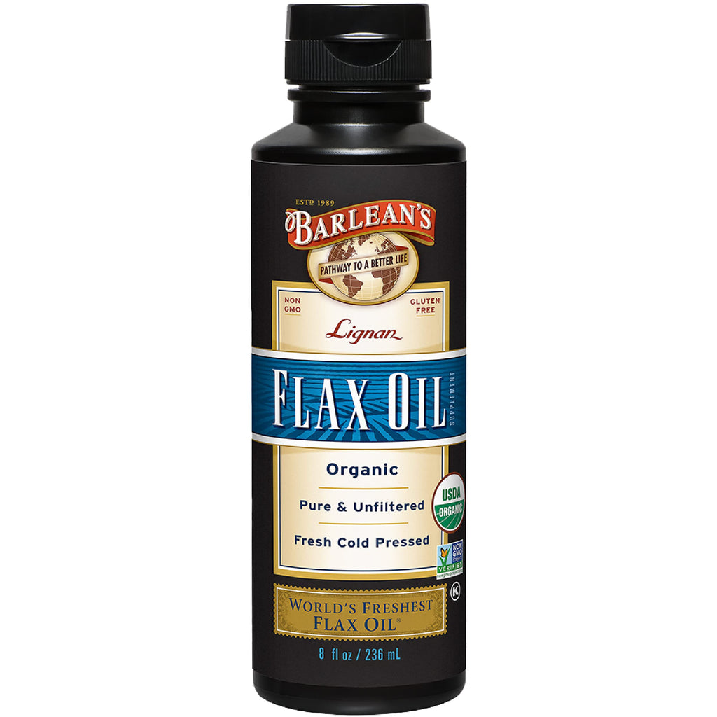 Barlean's Organic Lignan Flaxseed Oil, ALA Omega-3, Cold-Pressed, 8oz
