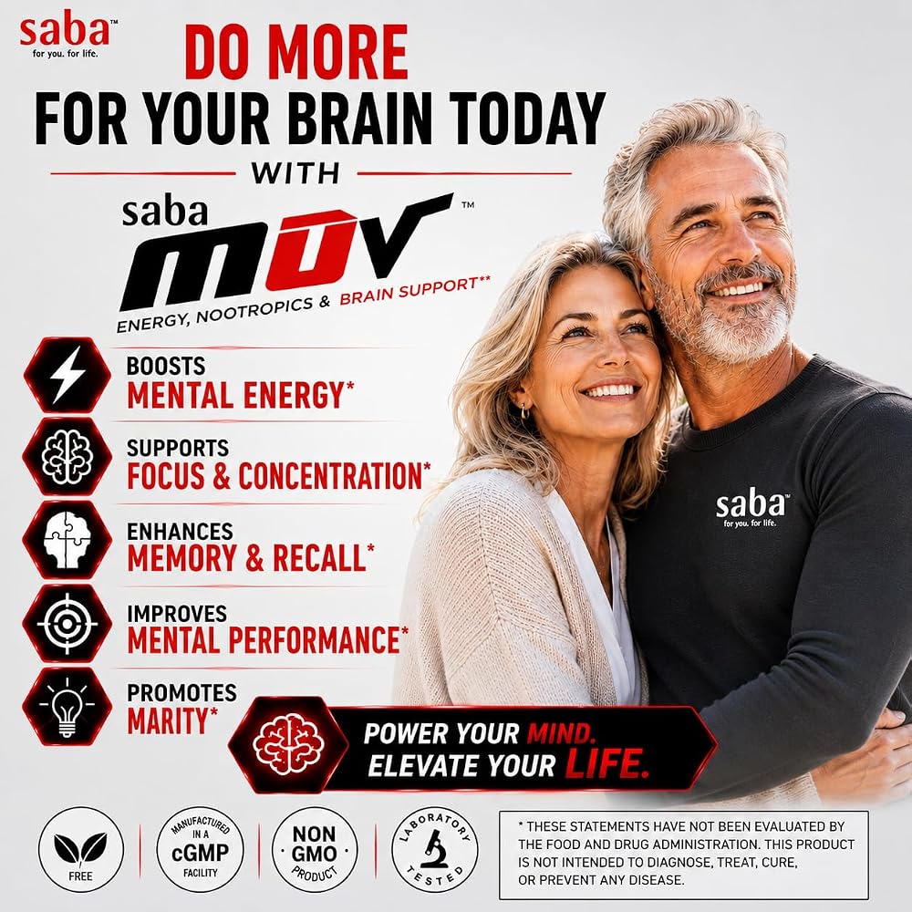 Saba MUV Nootropic Brain Supplement for Focus & Memory - 60 Capsules - image 6