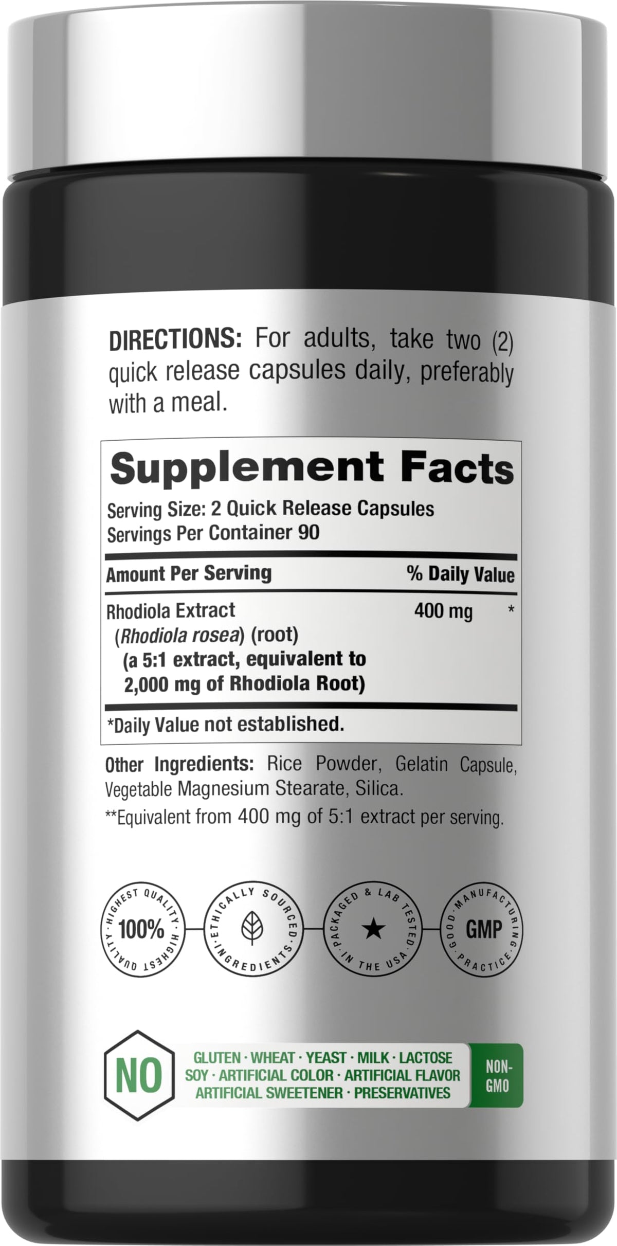 Horbäach Rhodiola Rosea Capsules - 180 Count - image 2