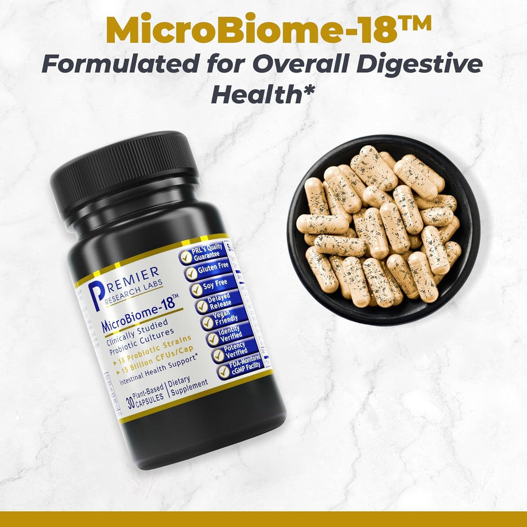 Premier Research Labs MicroBiome-18 Probiotic - 30 Vegetarian Capsules - image 2