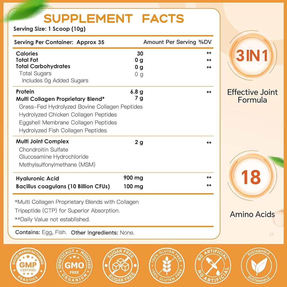 NATURE TARGET Multi Collagen Peptides Powder - 35 Servings - image 2