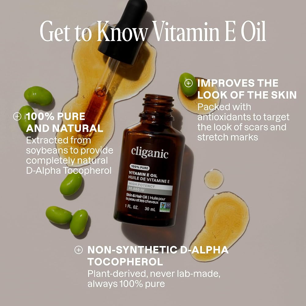 Cliganic 100% Pure Vitamin E Oil for Skin, Hair & Face - image 5
