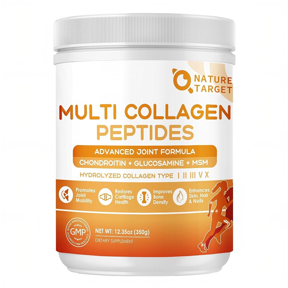 NATURE TARGET Multi Collagen Peptides Powder - 35 Servings