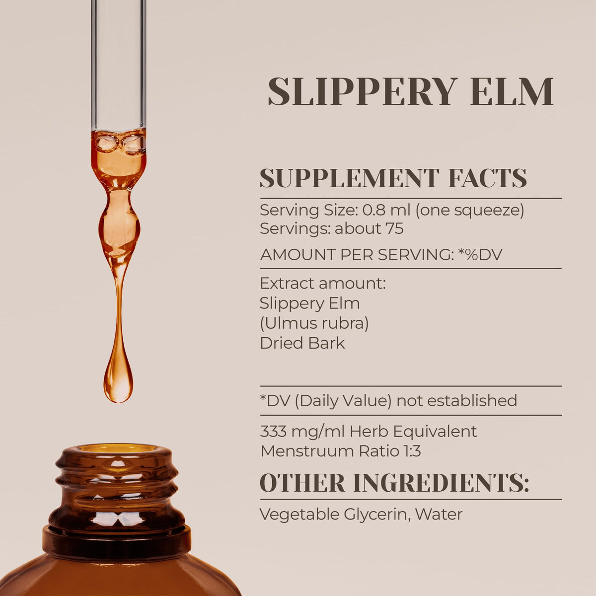 Garden Organics Slippery Elm Alcohol-Free Natural Tincture Extract