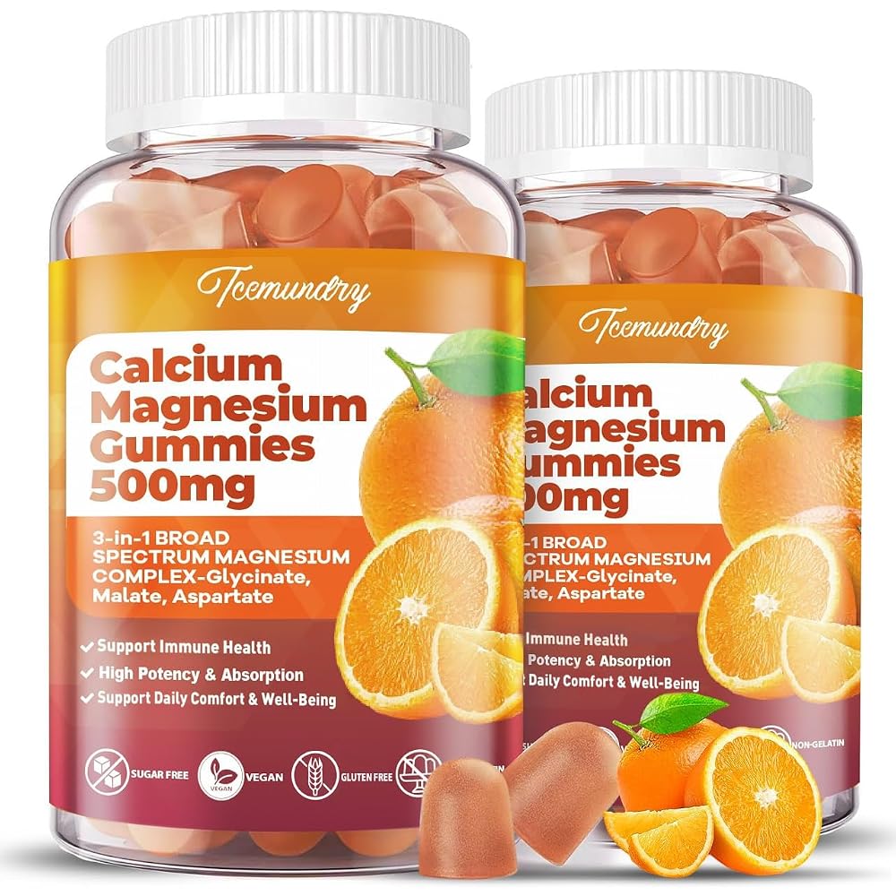 Tcemundry Calcium Magnesium Supplement Gummies for Adults: Calcium