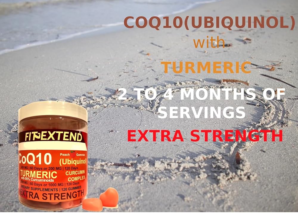 FIT EXTEND CoQ10 200mg Ubiquinol & Turmeric Gummies - 120 Count - image 3