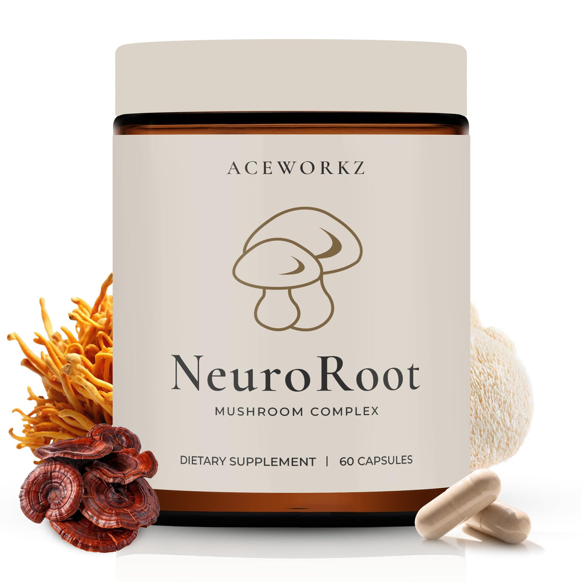 ACEWORKZ NeuroRoot Organic 10 Mushroom Complex – Focus & Immune Support