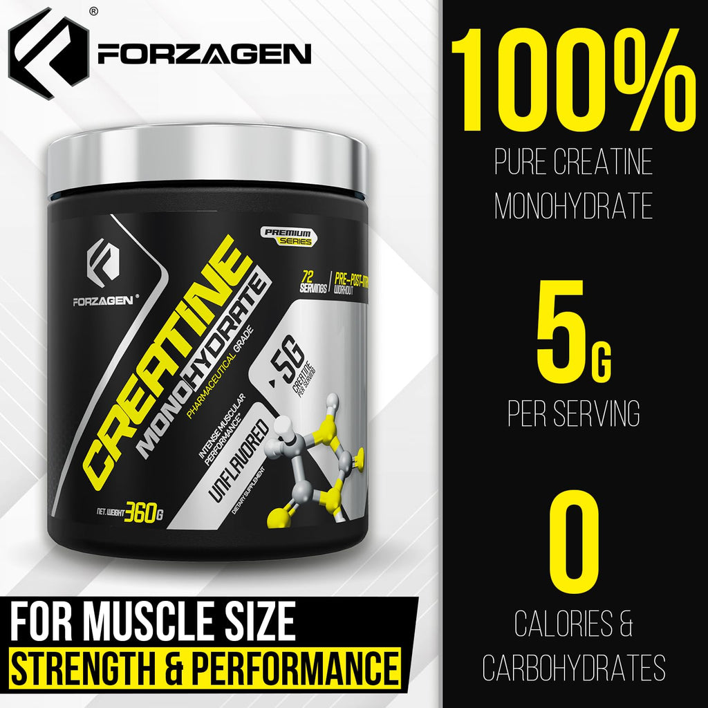 Forzagen Creatine Monohydrate Powder Unflavored - 72 Servings - image 4