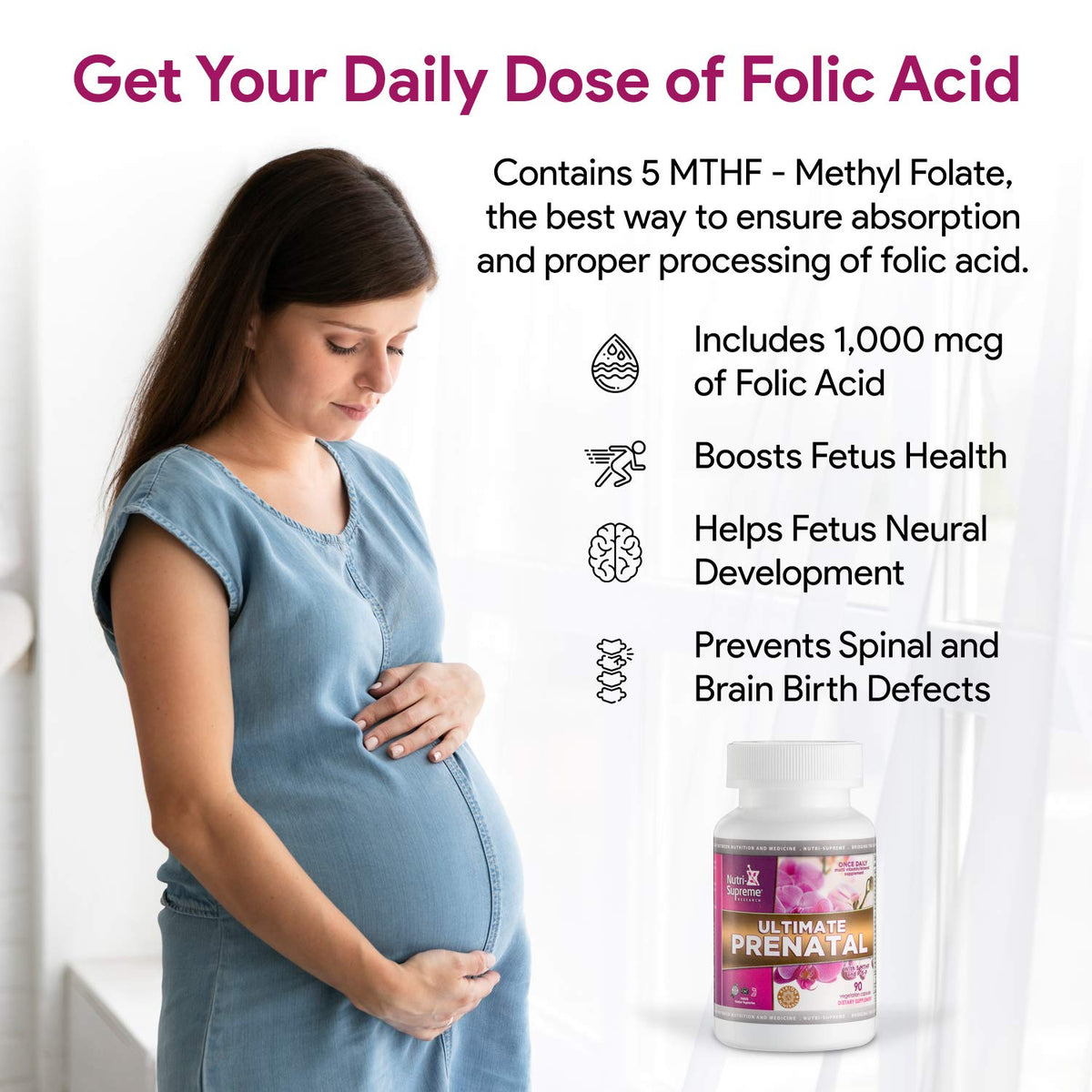 Nutri Supreme Ultimate Prenatal Vitamins - 90 Vegetarian Capsules - image 2