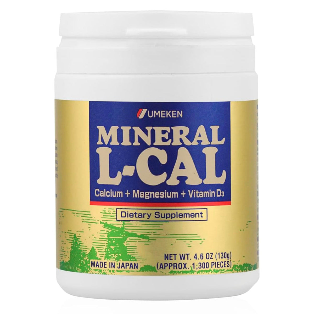 Umeken Mineral L-Cal Calcium with Vitamin D3 & Magnesium - 1,300 Balls