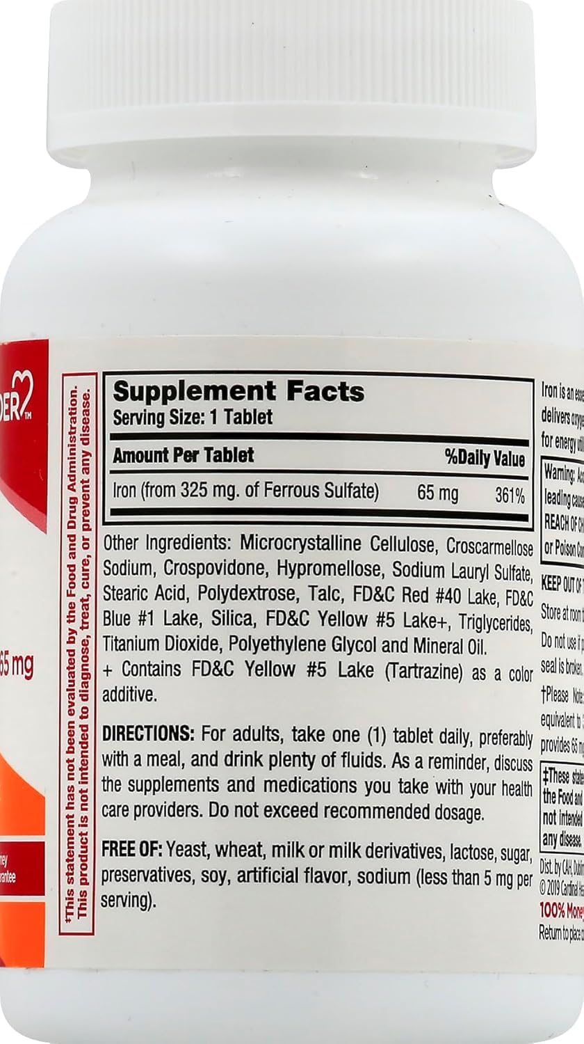 Leader Ferrous Sulfate 65mg Iron - 200 Tablets (Pack of 3) - image 3