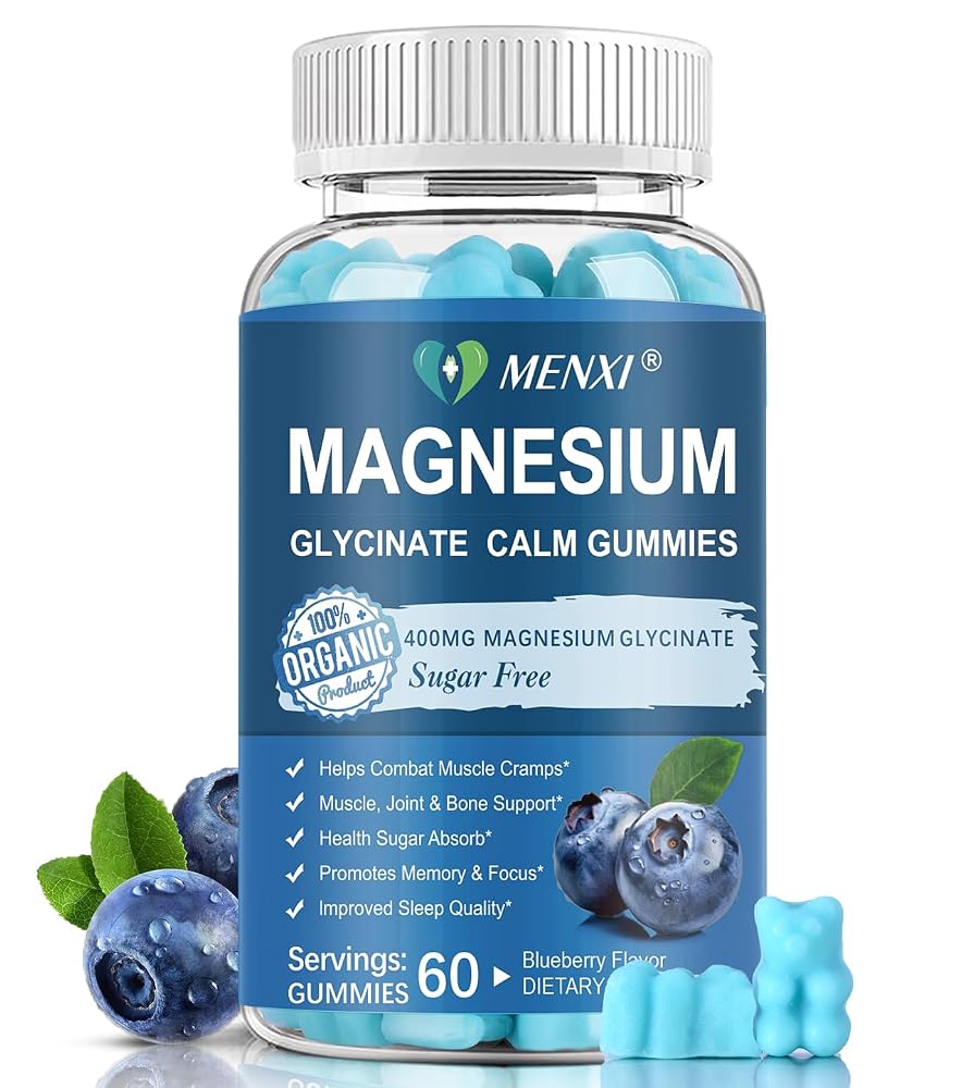 MENXI Magnesium Gummies 600mg per Serving-Magnesium Glycinate 400mg
