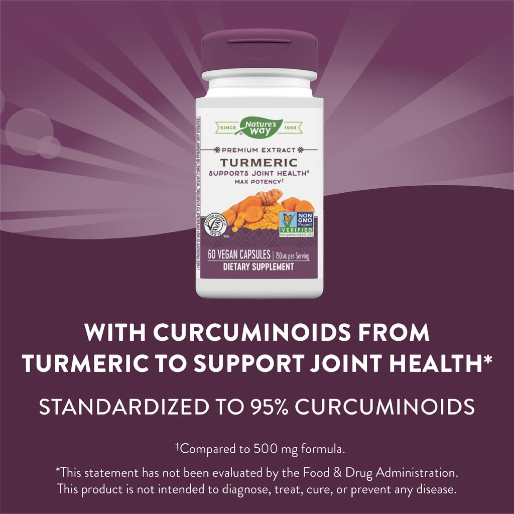 Nature's Way Turmeric Max Potency Extract Joint Support - 120 Vegan Capsules - image 4