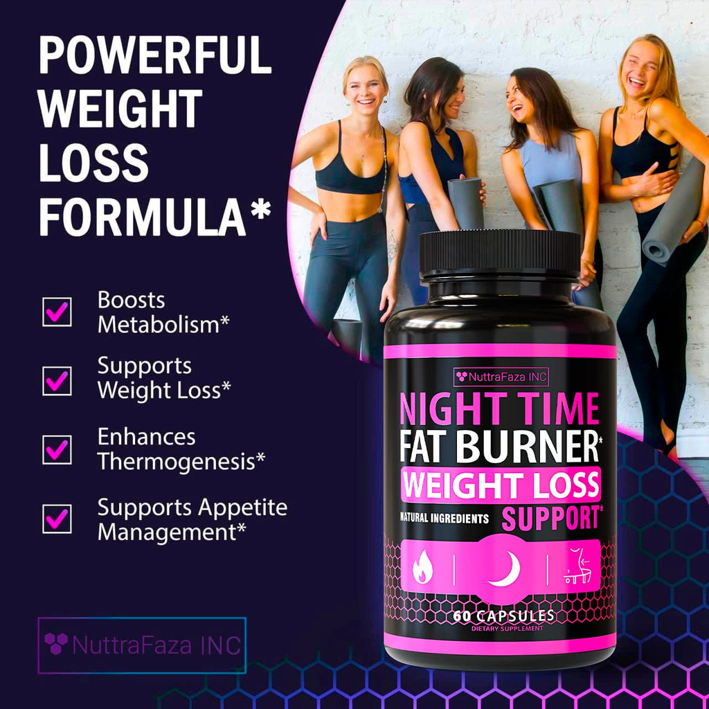 NuttraFaza Night Time Weight Loss Pills Fat Burner - 120 Capsules - image 5