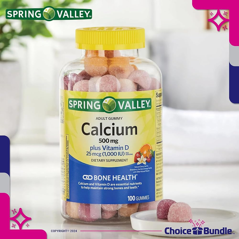 Choice Bundle Spring Valley Calcium 500 mg Plus Vitamin D Gummies - 200 Count - image 4