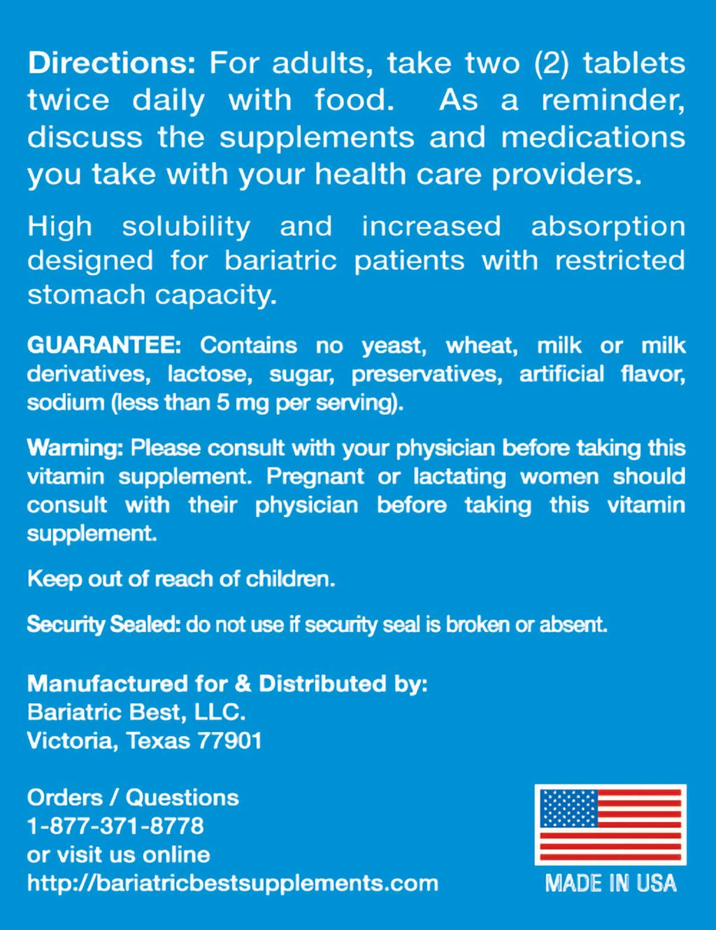 Bariatric Best Calcium Citrate with Vitamin D3 600mg - 120 Tablets - image 3