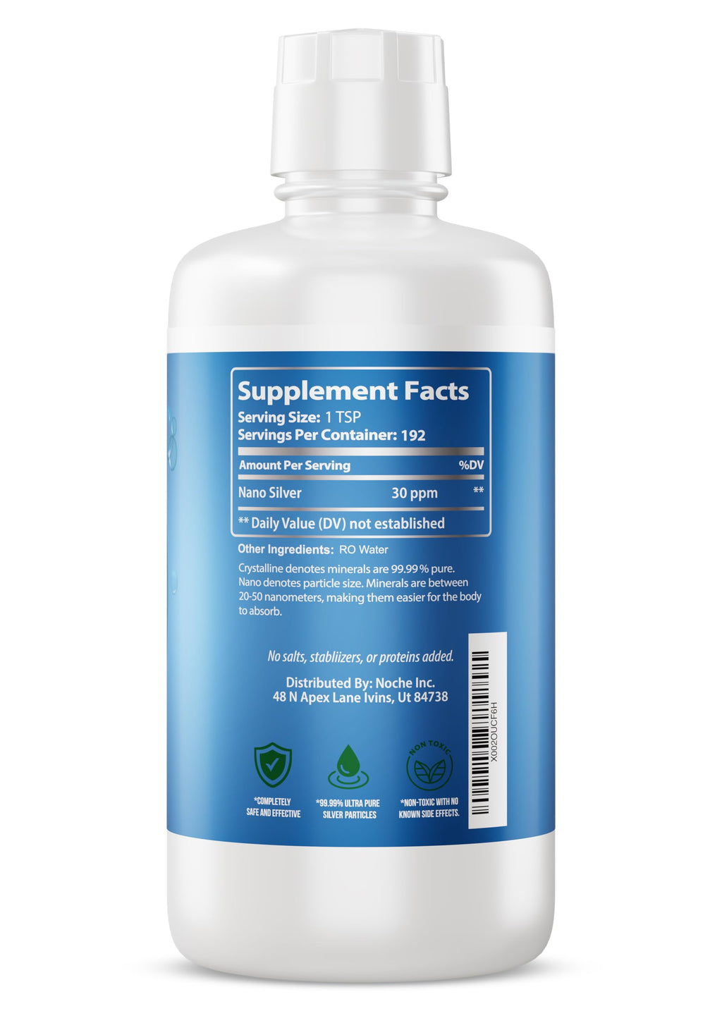 Nutrinoche Colloidal Silver - 30 PPM - Colloidal Silver Liquid