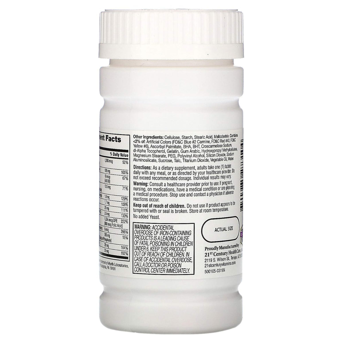 Amazon Pharmacy 21st Century Prenatal Multivitamin Tablet - 1 Count - image 3