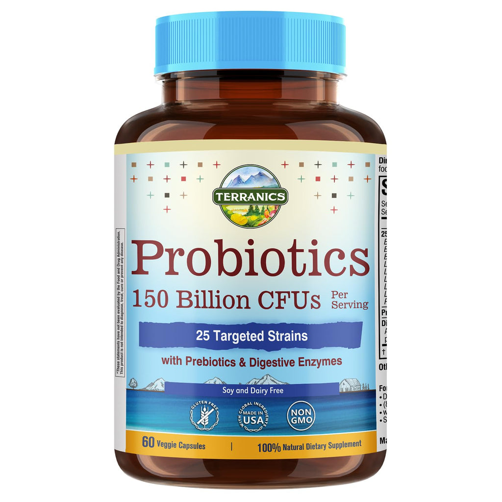 Terranics Daily Probiotics 150 Billion 25 Strains - 60 Vegetarian Capsules