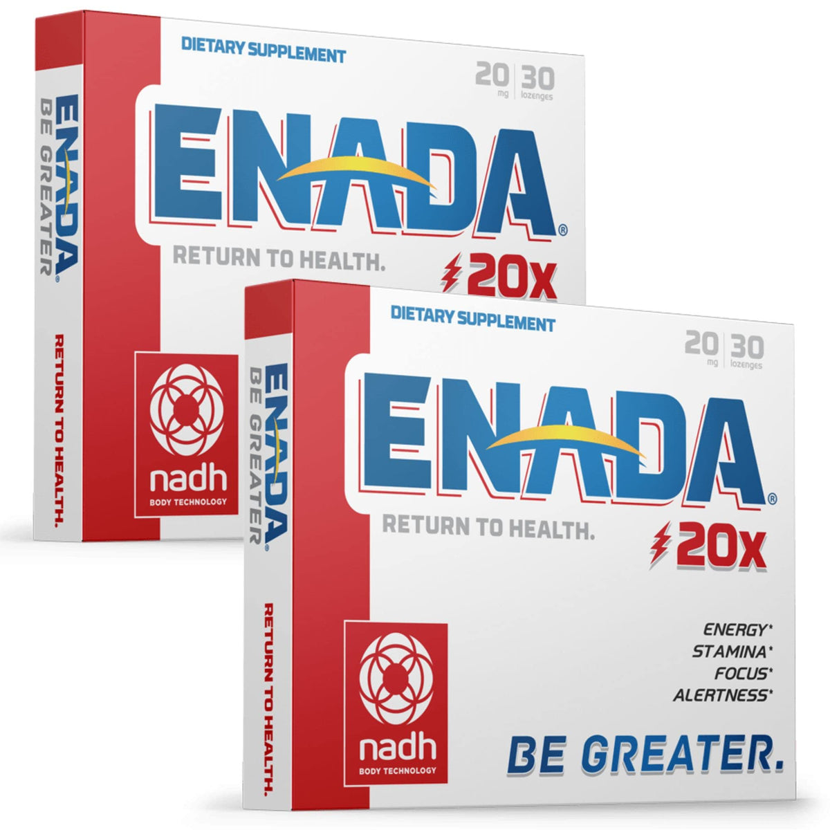 ENADA 20X 20mg NADH Supplement Energy Boost - 60 Lozenges