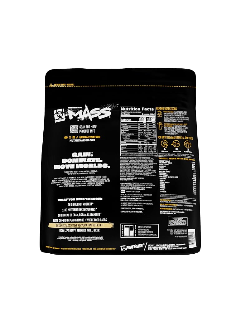 Mutant Mass Weight Gainer Protein Powder, Cookies & Cream - 5 lb - image 9