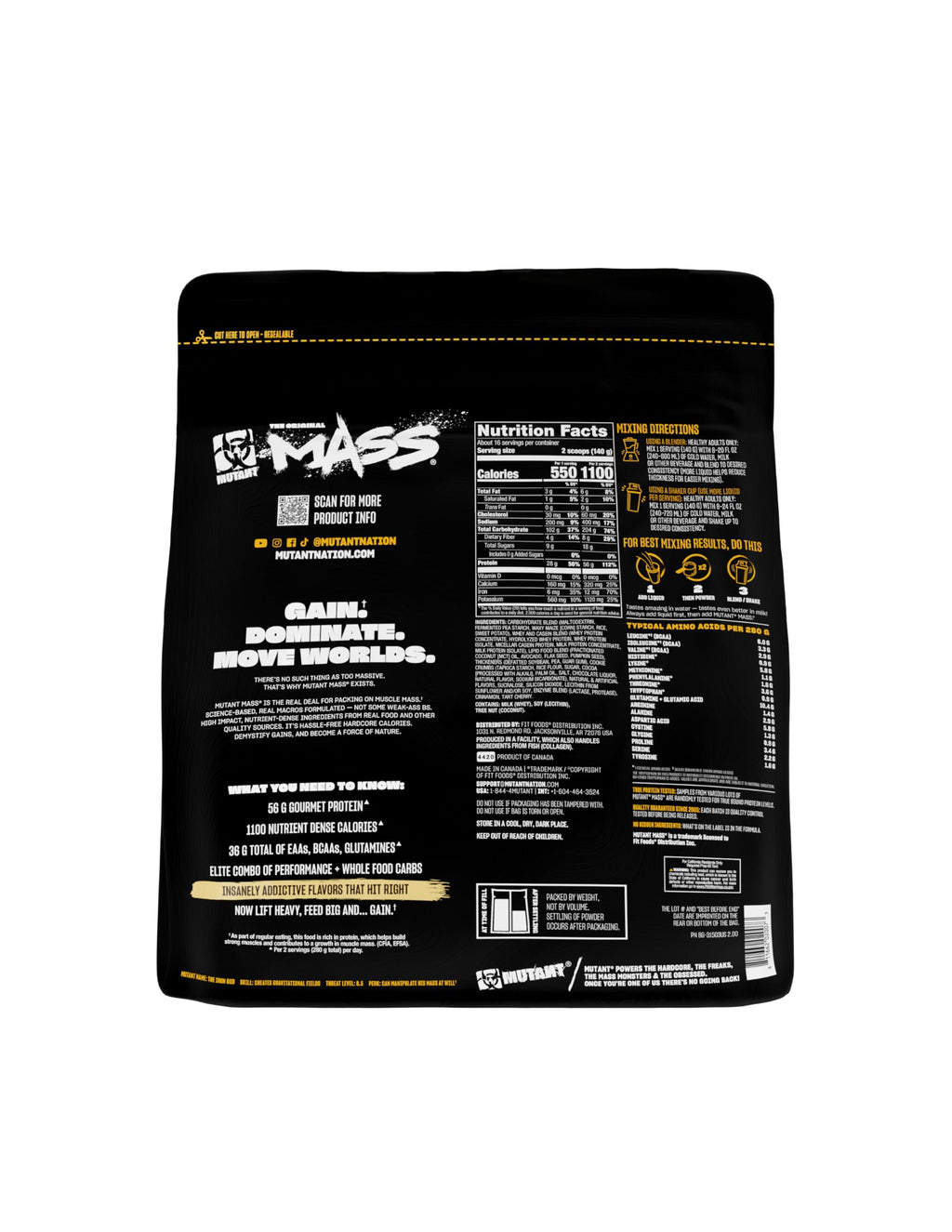Mutant Mass Weight Gainer Protein Powder, Cookies & Cream - 5 lb - image 9