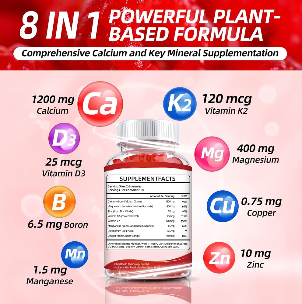 DONYU Calcium Citrate 1200mg Gummies with Vitamin D3 - 60 Count - image 2