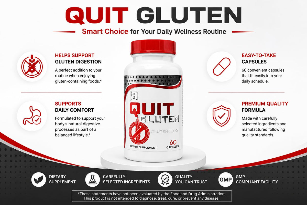 QUIT GLUTEN Digestive Supplement - 60 Capsules - image 3