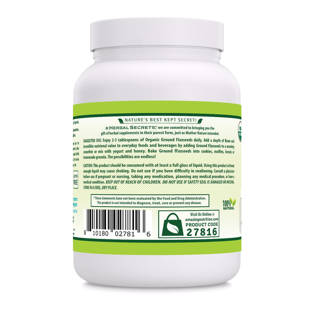 Herbal Secrets USDA Organic Ground Flaxseeds Powder - 2 Lb - image 3