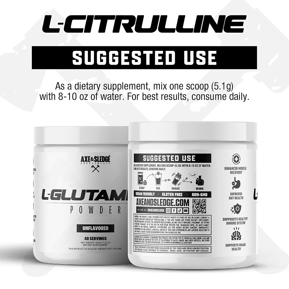 Axe & Sledge Basics Glutamine L-Glutamine Powder - 40 Servings - image 4