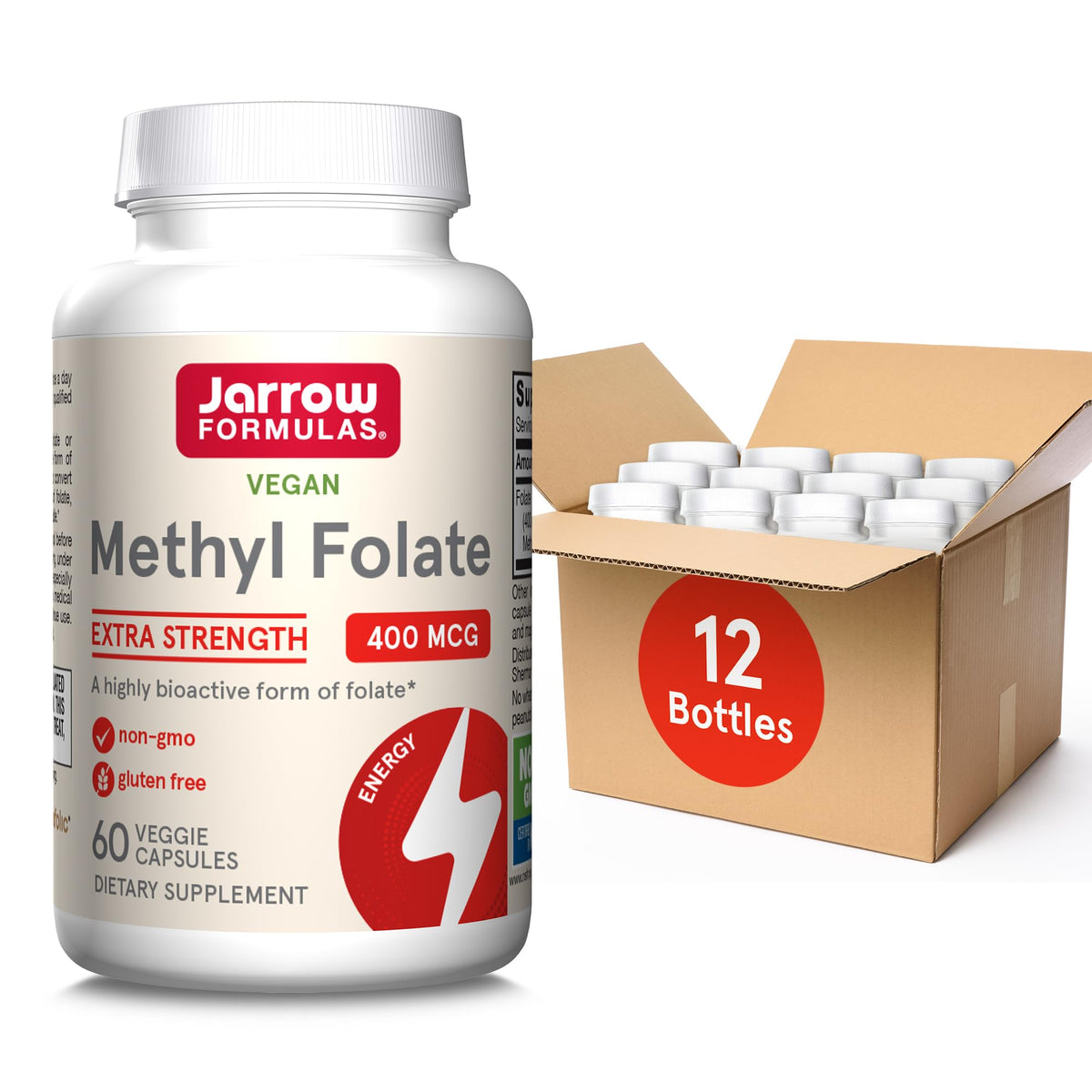 Jarrow Formulas Methyl Folate 400 mcg - 60 Vegetarian Capsules