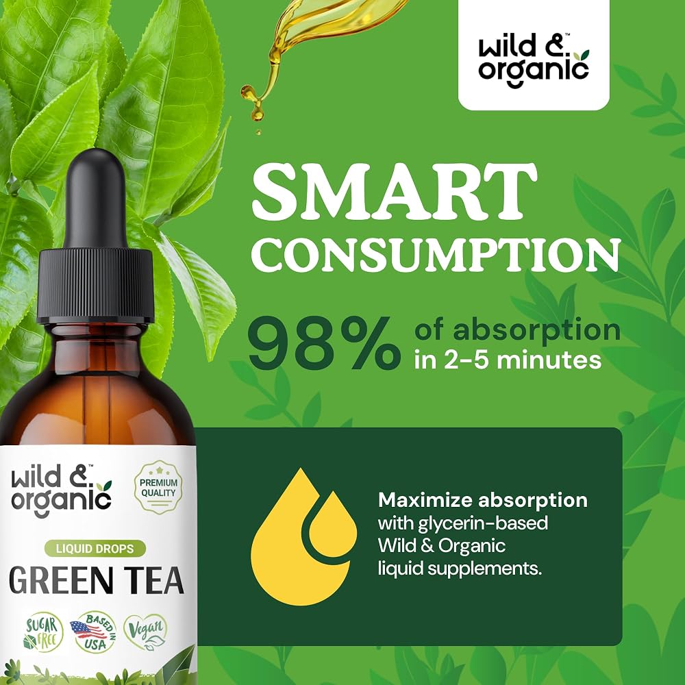 Wild & Organic Green Tea Extract Drops - Organic Green Tea Liquid