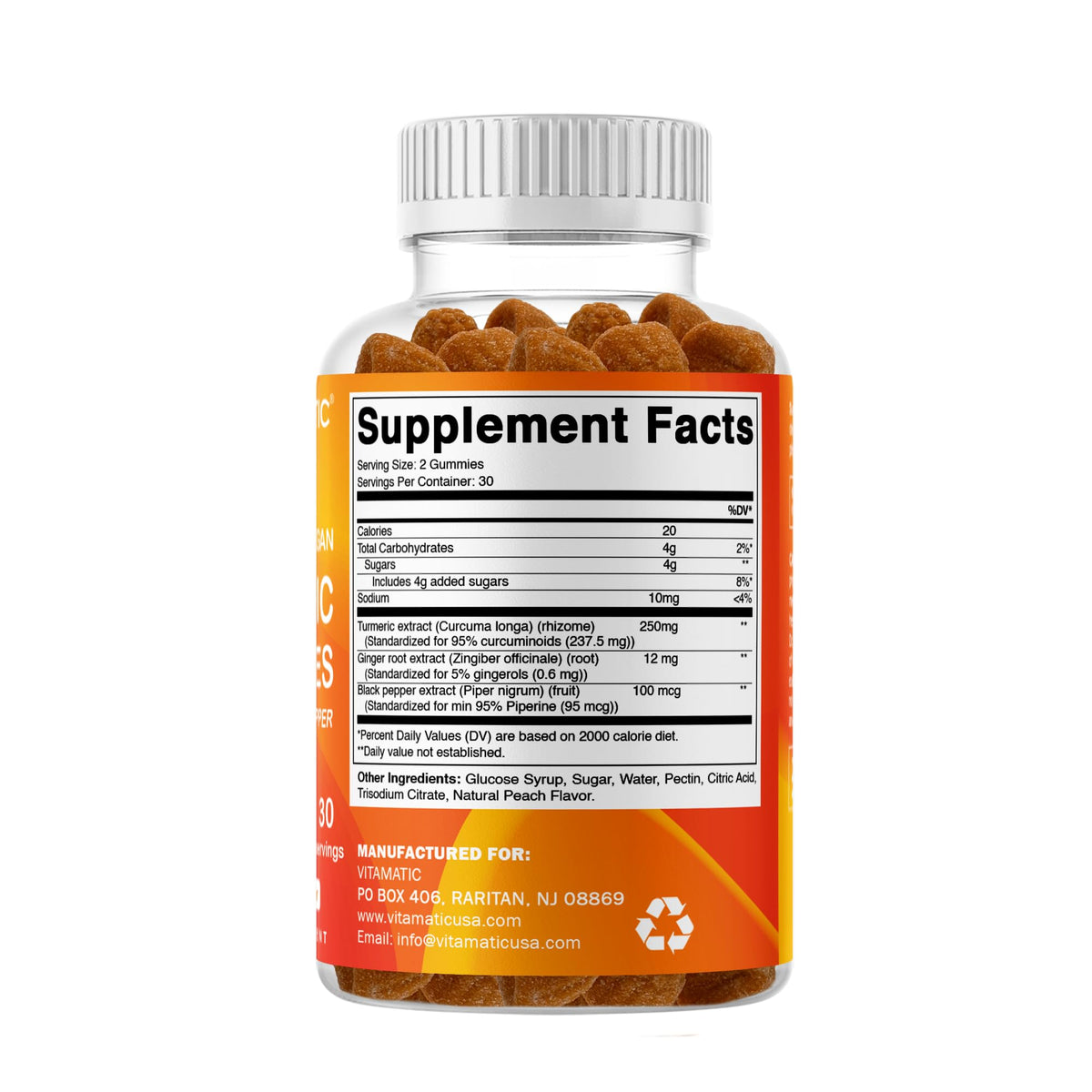 Vitamatic Vegan Turmeric Gummies with Ginger & Black Pepper - 60 Count - image 8