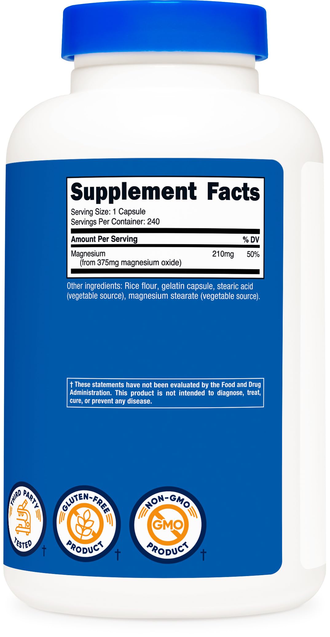 Nutricost Magnesium Oxide 210mg - 240 Capsules - image 5