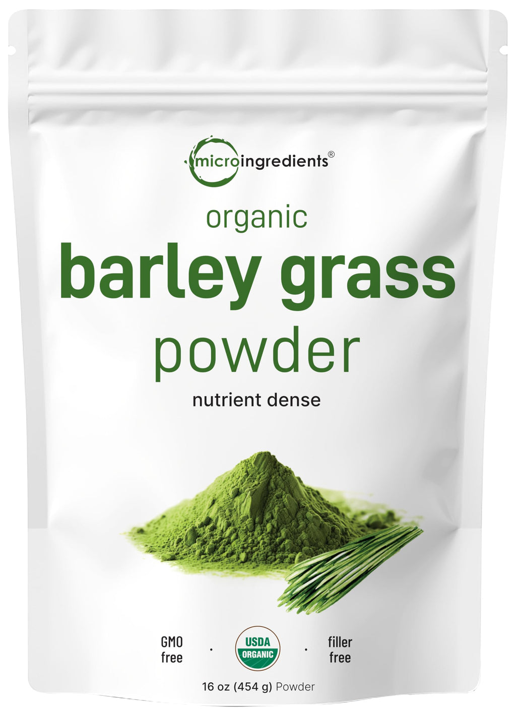 Micro Ingredients Organic Barley Grass Powder - 16 Ounces