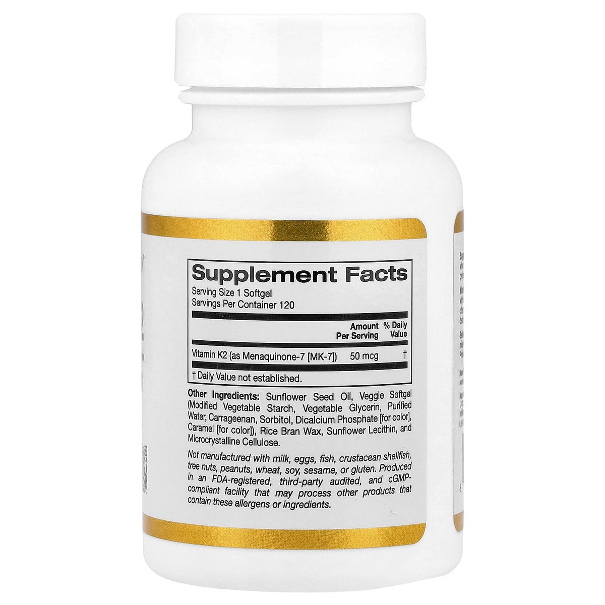 Lake Avenue Vitamin K2 (as Menaquinone-7) 50 mcg - 120 Softgels - image 2