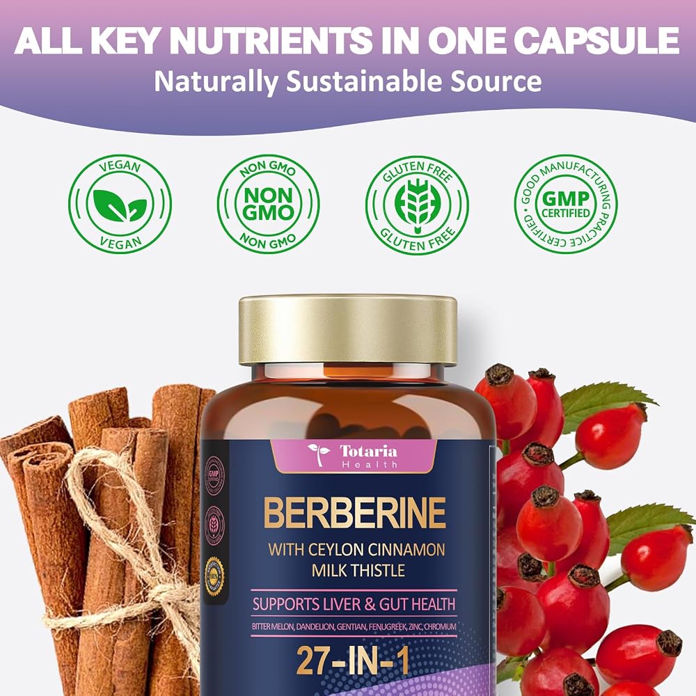 Totaria Berberine Supplement with Ceylon Cinnamon & Milk Thistle - image 4