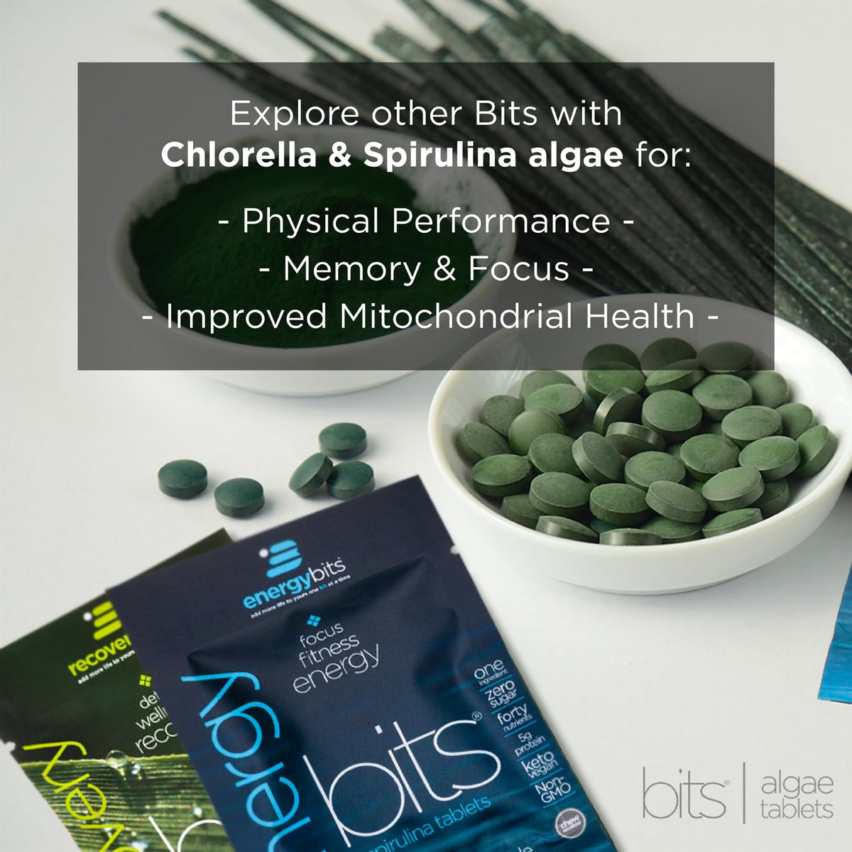 ENERGYBITS VITALITYbits Organic Blended Spirulina & Chlorella Algae