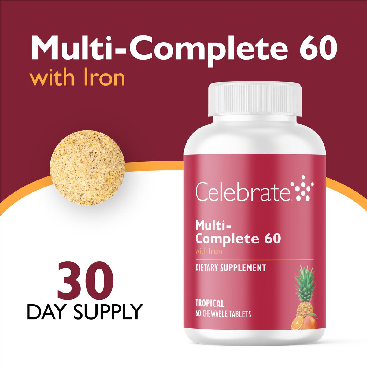 Celebrate Vitamins Multi-Complete Chewables, 60mg Iron