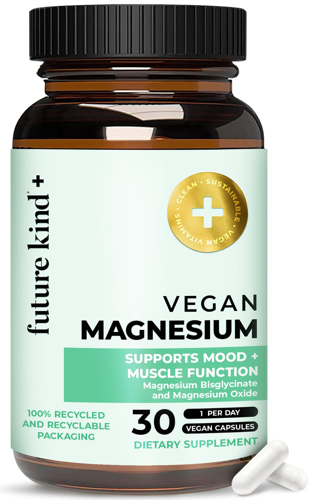 Future Kind Magnesium Glycinate for Sleep & Energy - 30 Capsules