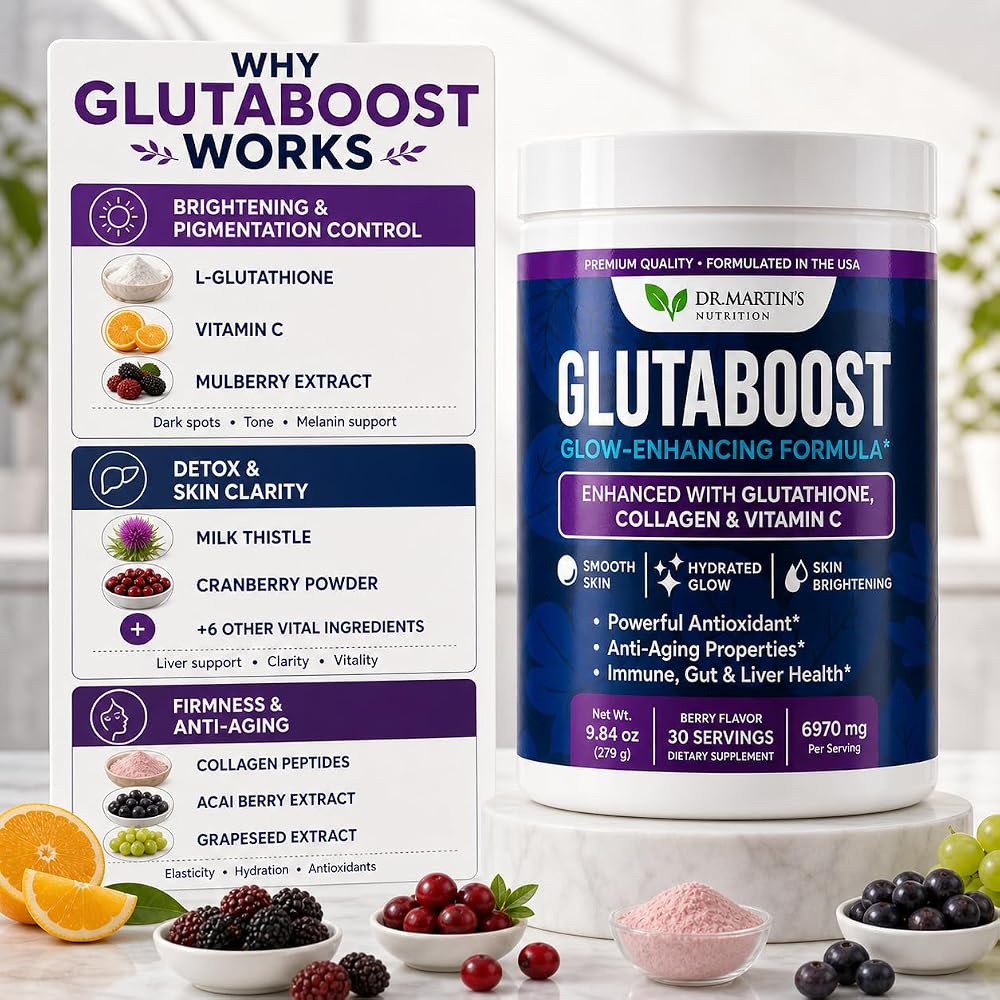 DR. MARTIN'S NUTRITION Glutathione Powder for Skin Brightening - 9.84 oz - image 2